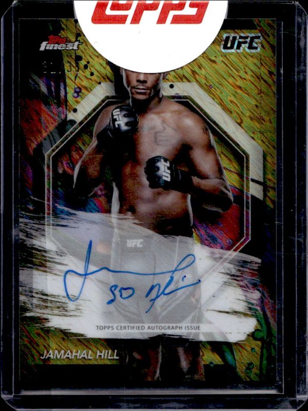 Jamahal Hill 2024 Topps Finest UFC #FA-JHL Finest Autographs - Gold Shimmer Refractor /39 RAW