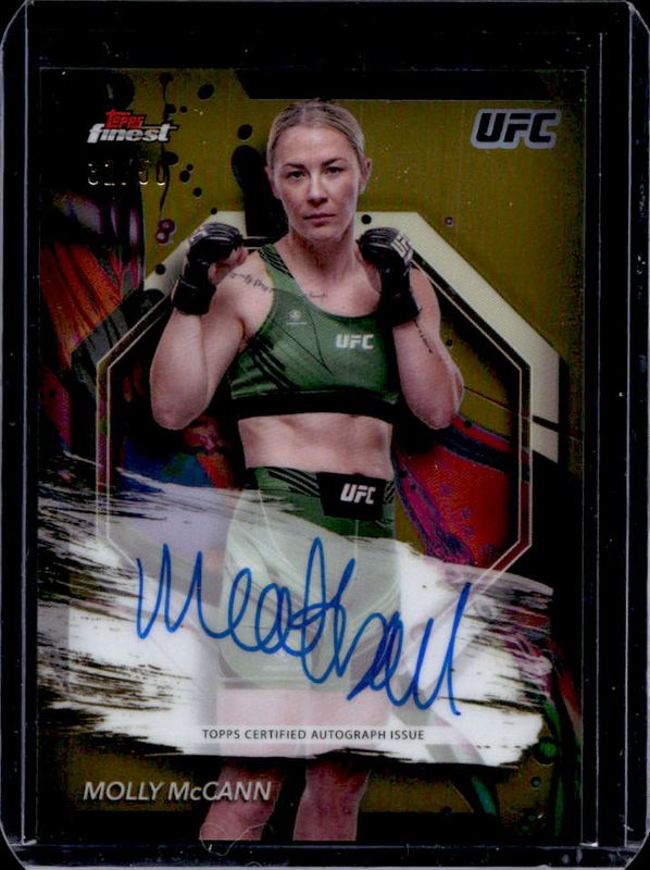 Molly McCann 2024 Topps Finest UFC #FA-MYM Finest Autographs - Gold Refractor /50 RAW