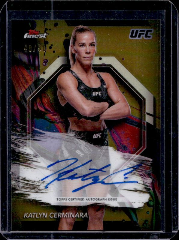 Katlyn Cerminara 2024 Topps Finest UFC #FA-KCA Finest Autographs - Gold Refractor /50 RAW