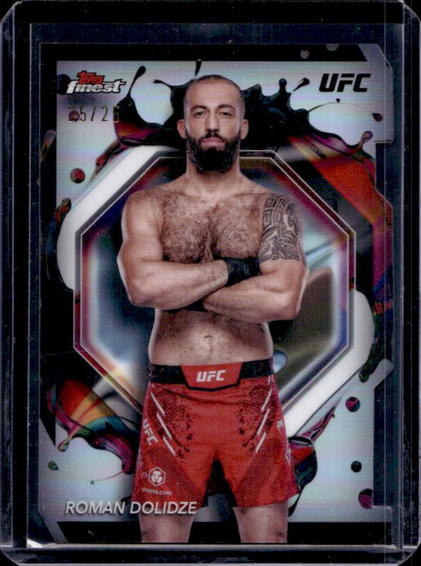 Roman Dolidze 2024 Topps Finest UFC #202 Die-Cut Refractor RAW