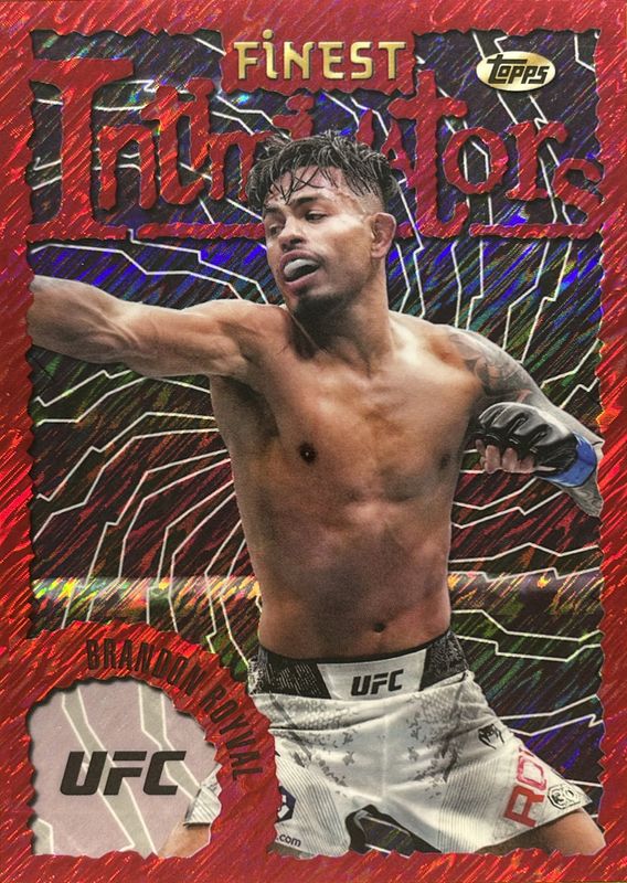 Brandon Royval 2024 Topps Finest UFC #INT-30 Intimidators - Red Shimmer Refractor RAW