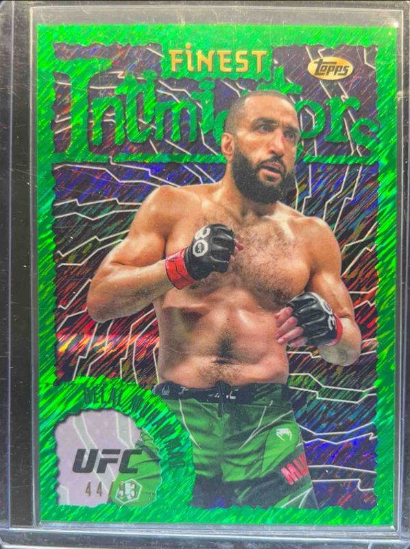 Belal Muhammad 2024 Topps Finest UFC #INT-24 Intimidators - Green Shimmer Refractor /93 RAW