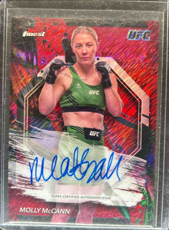 Molly McCann 2024 Topps Finest UFC #FA-MYM Finest Autographs - Red Shimmer Refractor RAW
