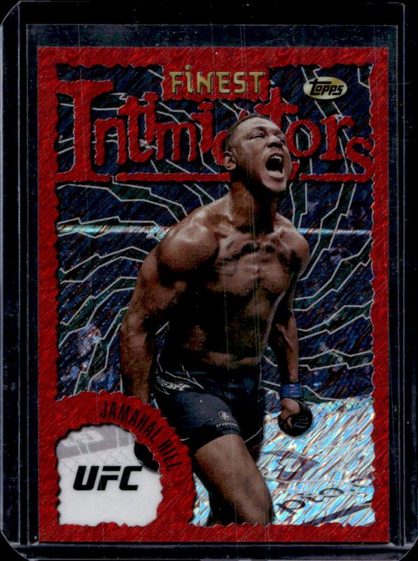 Jamahal Hill 2024 Topps Finest UFC #INT-29 Intimidators - Red Shimmer Refractor RAW