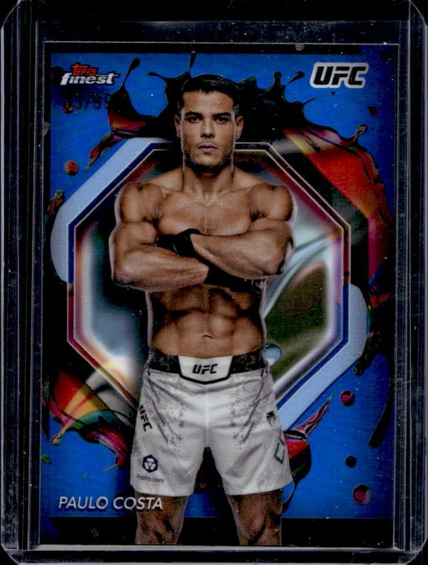 Paulo Costa 2024 Topps Finest UFC #249 Blue Refractor RAW