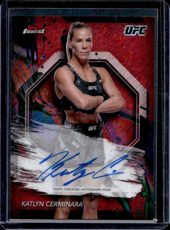Katlyn Cerminara 2024 Topps Finest UFC #FA-KCA Finest Autographs - Red Shimmer Refractor RAW