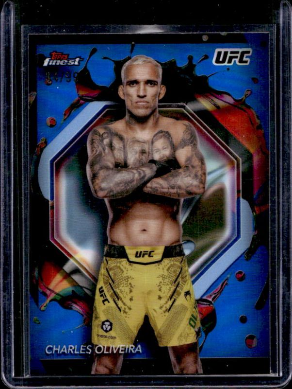 Charles Oliveira 2024 Topps Finest UFC #210 Blue Refractor RAW
