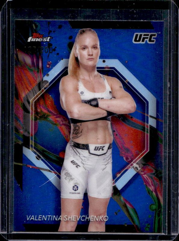 Valentina Shevchenko 2024 Topps Finest UFC #65 Blue Refractor RAW