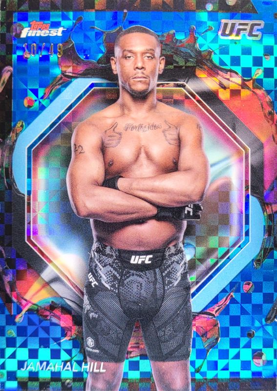 Jamahal Hill 2024 Topps Finest UFC #270 Blue Checkerboard Refractor RAW
