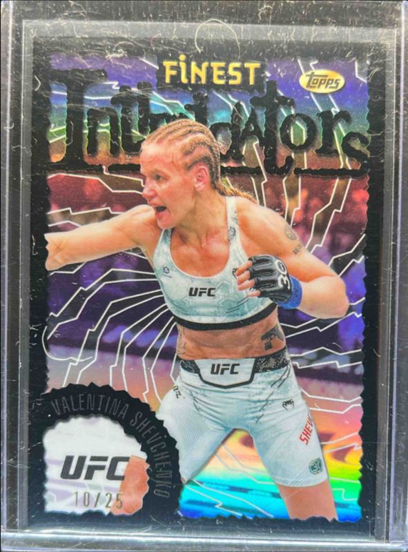 Valentina Shevchenko 2024 Topps Finest UFC #INT-17 Intimidators - Black Refractor /25 RAW