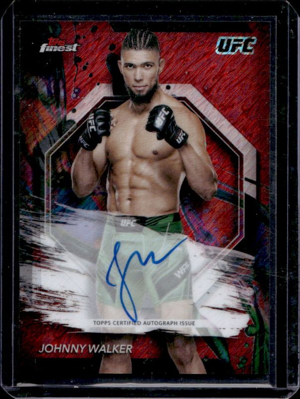 Johnny Walker 2024 Topps Finest UFC #FA-JWR Finest Autographs - Red Shimmer Refractor RAW