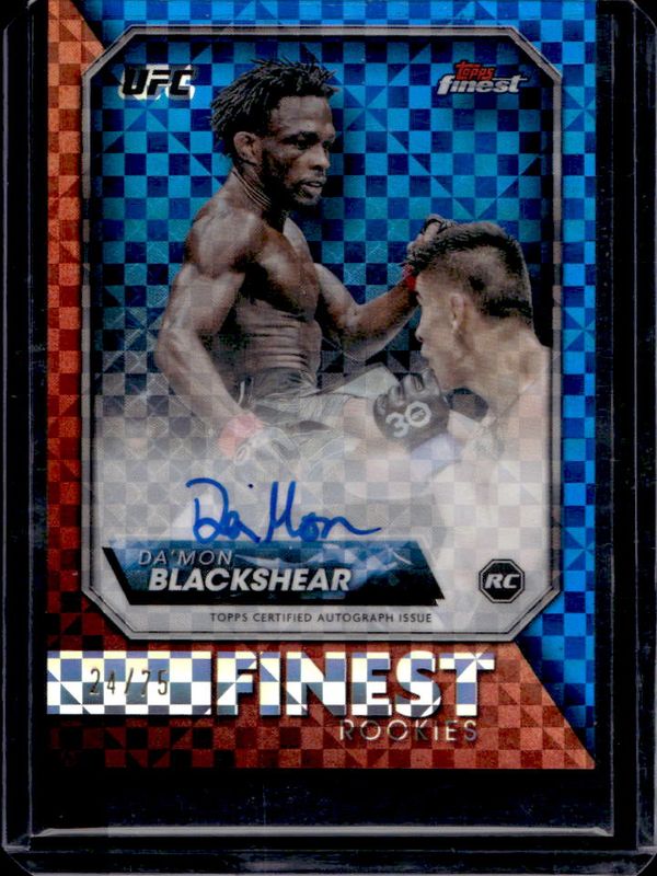 Da’Mon Blackshear 2024 Topps Finest UFC #RFA-DB Rookie Finest Autographs - Blue Checkerboard Refractor /75 RAW