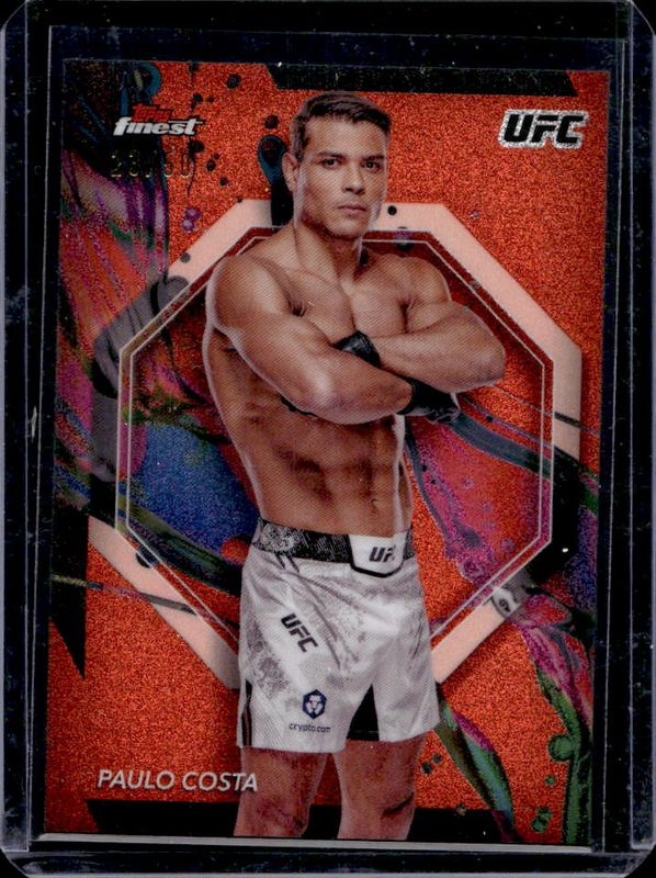 Paulo Costa 2024 Topps Finest UFC #4 Tangerine Refractor /50 RAW