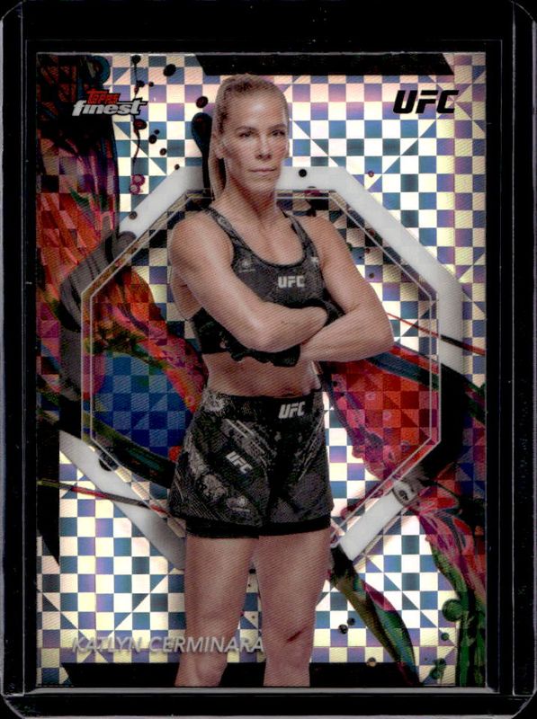 Katlyn Cerminara 2024 Topps Finest UFC #25 Checkerboard Refractor RAW