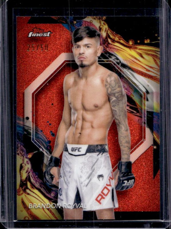 Brandon Royval 2024 Topps Finest UFC #161 Tangerine Refractor /50 RAW