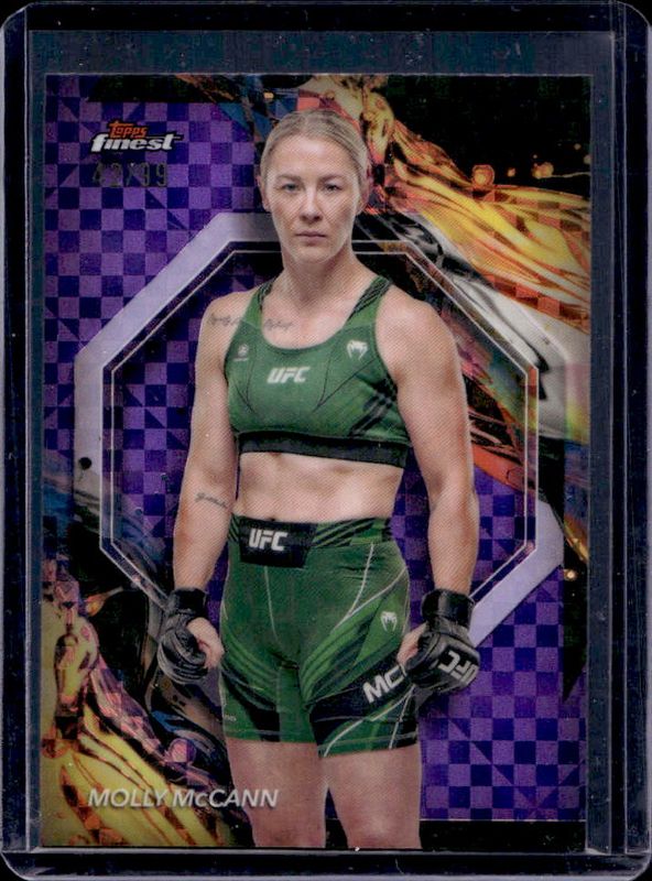 Molly McCann 2024 Topps Finest UFC #111 Purple Checkerboard Refractor RAW