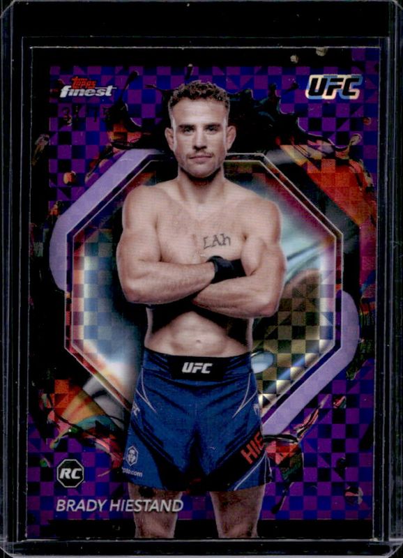 Brady Hiestand 2024 Topps Finest UFC #224 Purple Checkerboard Refractor Rookie RAW