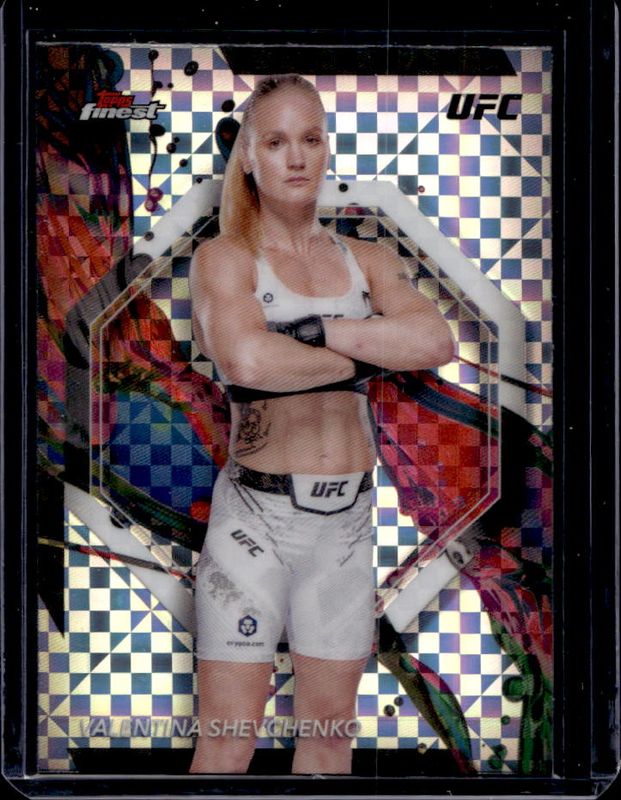 Valentina Shevchenko 2024 Topps Finest UFC #65 Checkerboard Refractor RAW