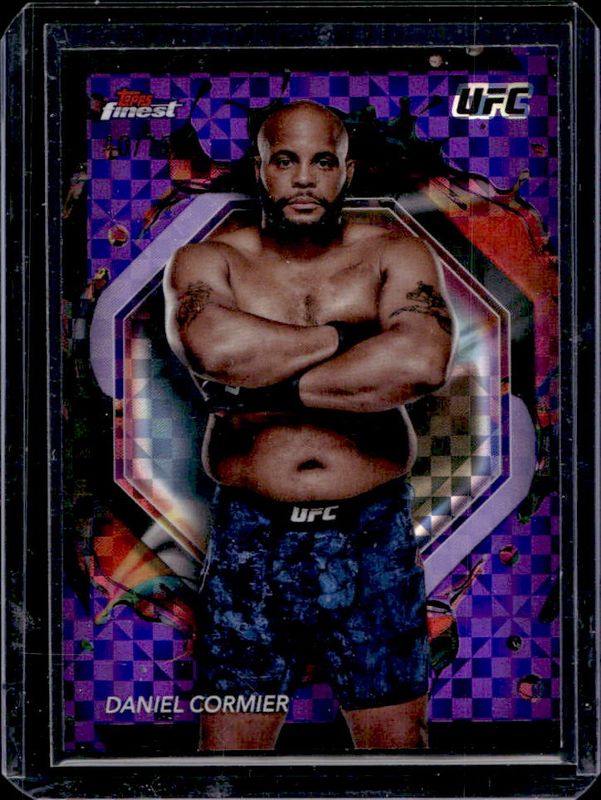 Daniel Cormier 2024 Topps Finest UFC #288 Purple Checkerboard Refractor RAW