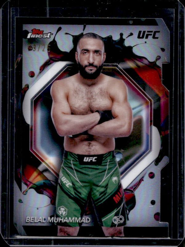 Belal Muhammad 2024 Topps Finest UFC #257 Die-Cut Refractor RAW
