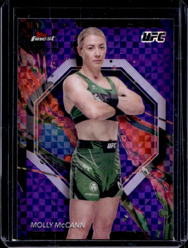 Molly McCann 2024 Topps Finest UFC #57 Purple Checkerboard Refractor RAW
