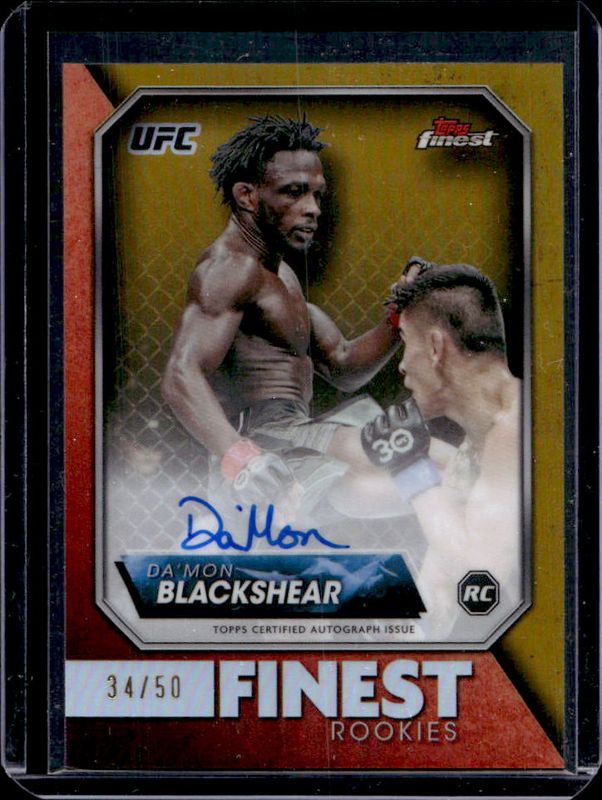 Da’Mon Blackshear 2024 Topps Finest UFC #RFA-DB Rookie Finest Autographs - Gold Refractor /50 RAW