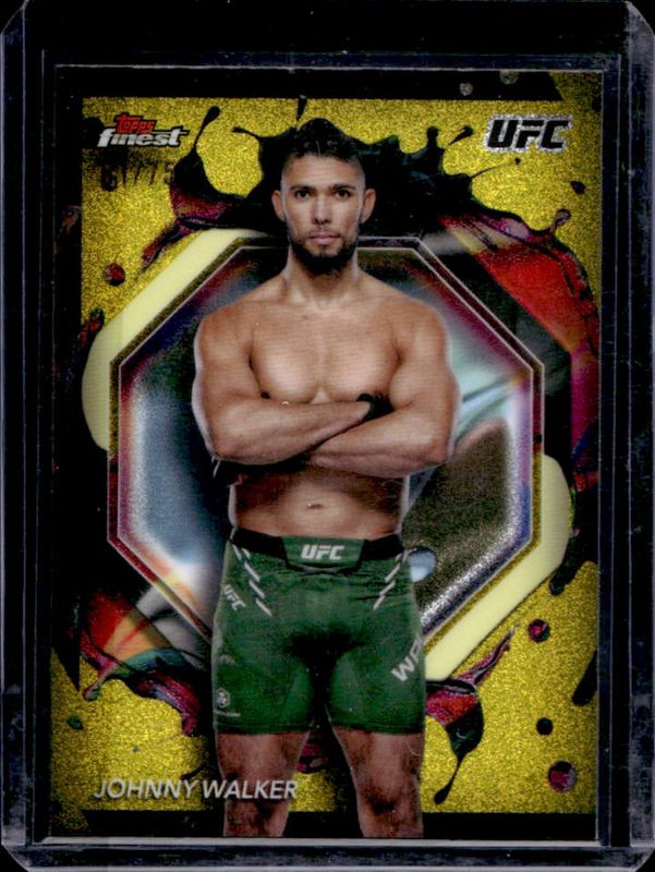 Johnny Walker 2024 Topps Finest UFC #267 Yellow Glitter Refractor /75 RAW