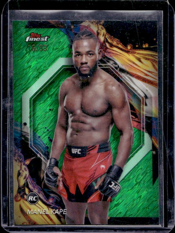 Manel Kape 2024 Topps Finest UFC #165 Green Shimmer /93 Rookie RAW