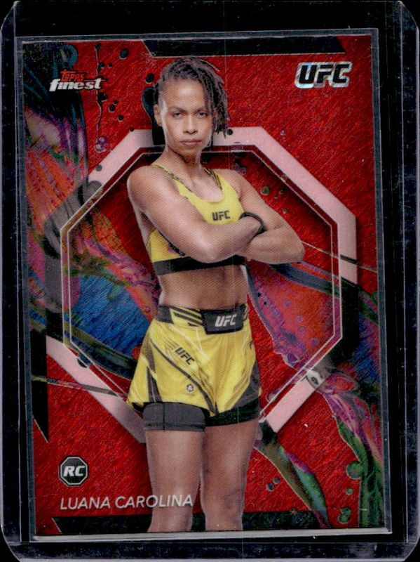 Luana Carolina 2024 Topps Finest UFC #26 Red Shimmer Refractor Rookie RAW