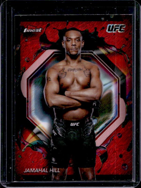 Jamahal Hill 2024 Topps Finest UFC #270 Red Shimmer Refractor RAW
