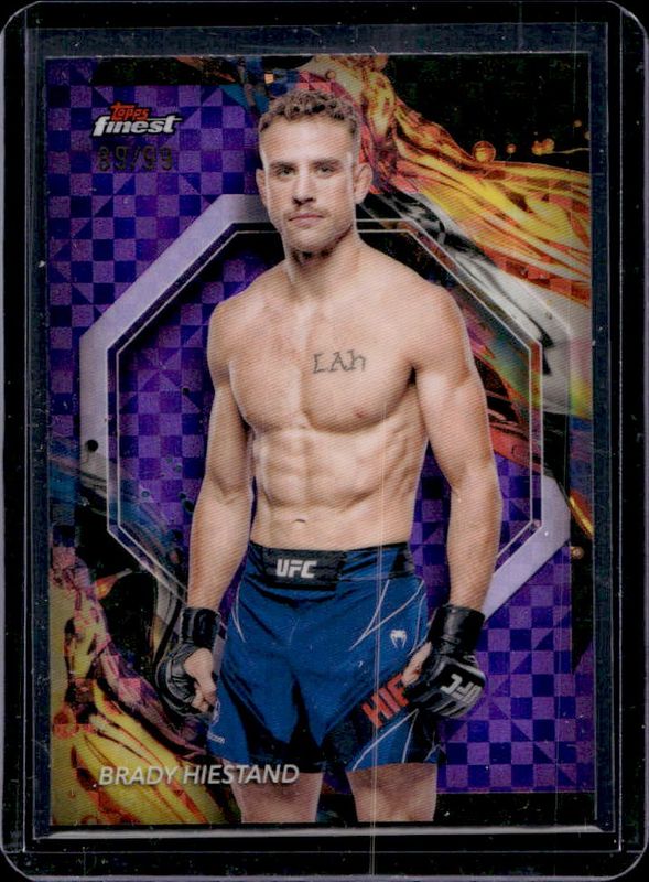Brady Hiestand 2024 Topps Finest UFC #162 Purple Checkerboard Refractor Rookie RAW