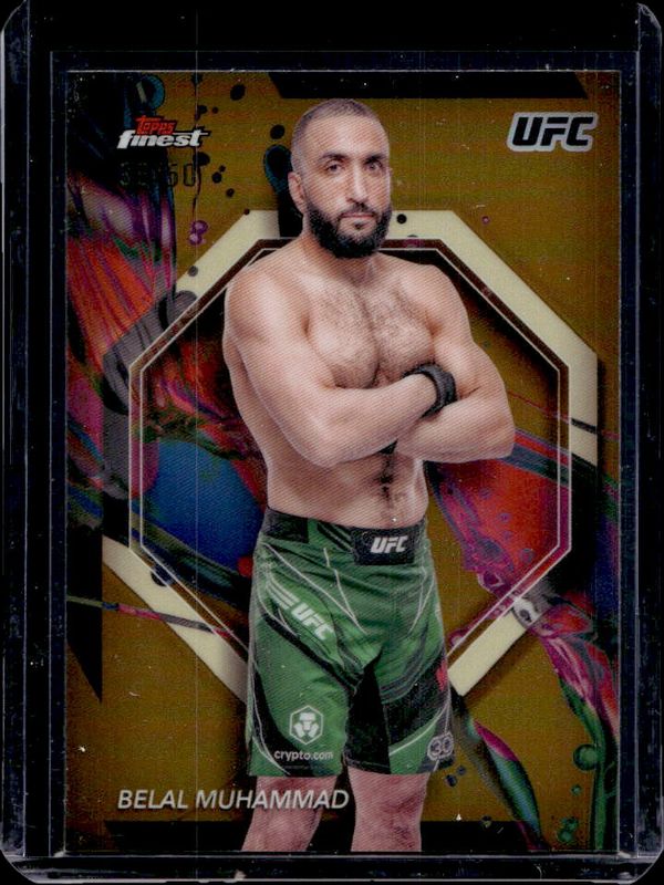 Belal Muhammad 2024 Topps Finest UFC #37 Gold Refractor RAW