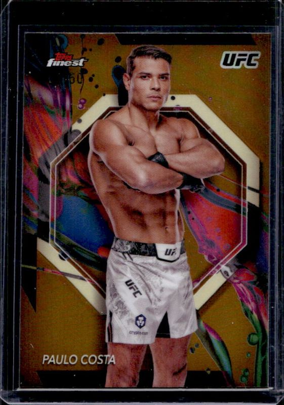 Paulo Costa 2024 Topps Finest UFC #4 Gold Refractor RAW