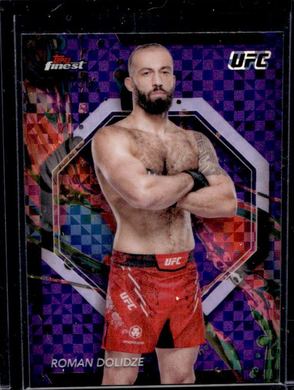 Roman Dolidze 2024 Topps Finest UFC #2 Purple Checkerboard Refractor RAW