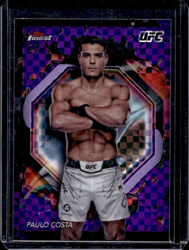 Paulo Costa 2024 Topps Finest UFC #249 Purple Checkerboard Refractor RAW