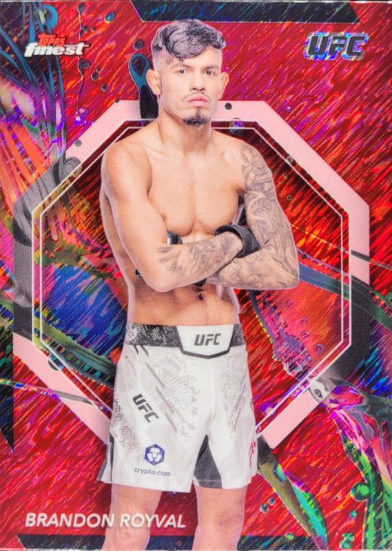 Brandon Royval 2024 Topps Finest UFC #48 Red Shimmer Refractor RAW