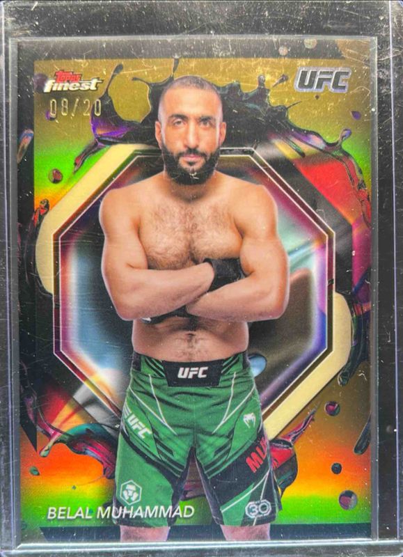 Belal Muhammad 2024 Topps Finest UFC #257 Gold Refractor RAW