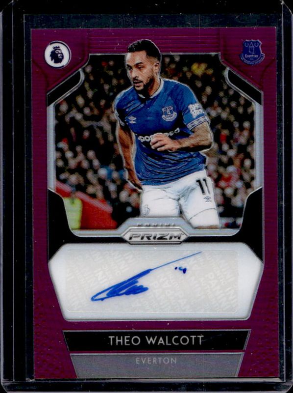 Theo Walcott 2019 Prizm Premier League #S-TW Signatures - Purple /99 RAW