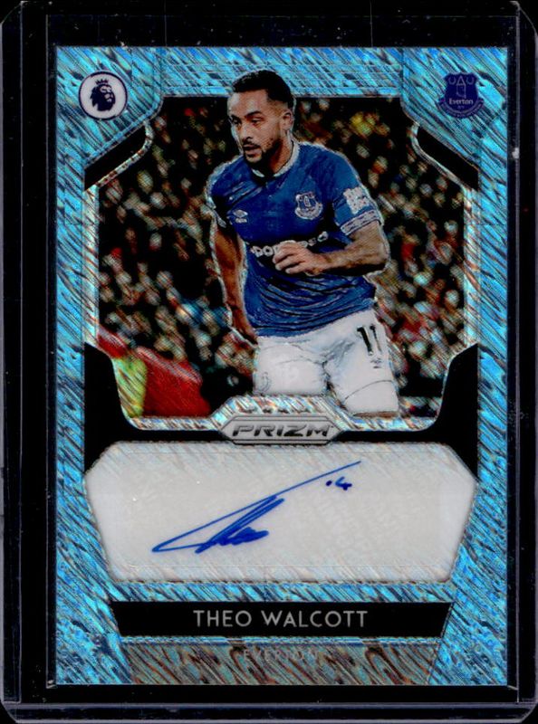 Theo Walcott 2019 Prizm Premier League #S-TW Signatures - Blue Shimmer FOTL RAW