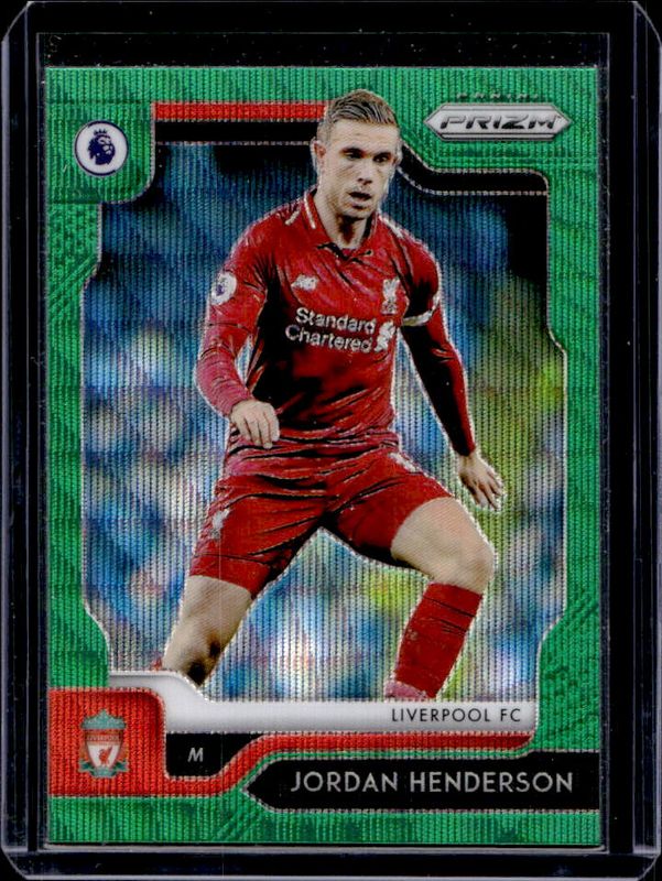 Jordan Henderson 2019 Prizm Premier League #97 Green Wave RAW