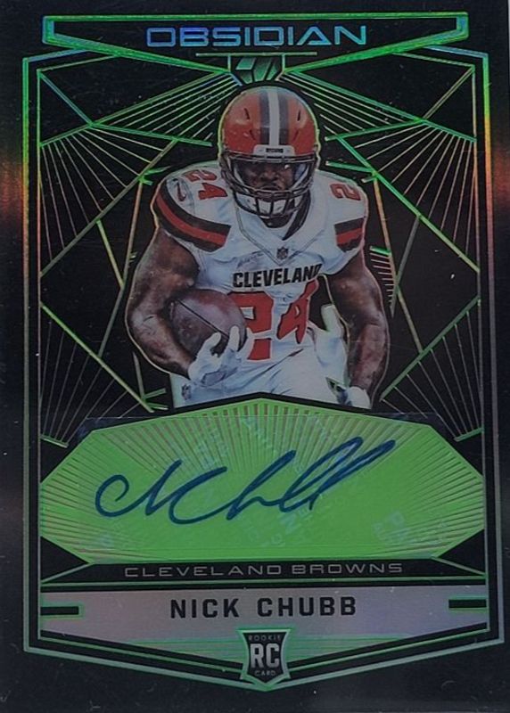 Nick Chubb 2018 Obsidian #RKA-NC Rookie Autographs - Electric Etch