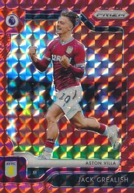 Jack Grealish 2019 Prizm Premier League #270 Red Mosaic /109 RAW