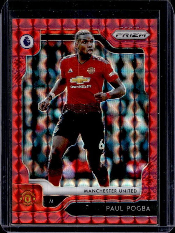 Paul Pogba 2019 Prizm Premier League #57 Red Mosaic /109 RAW