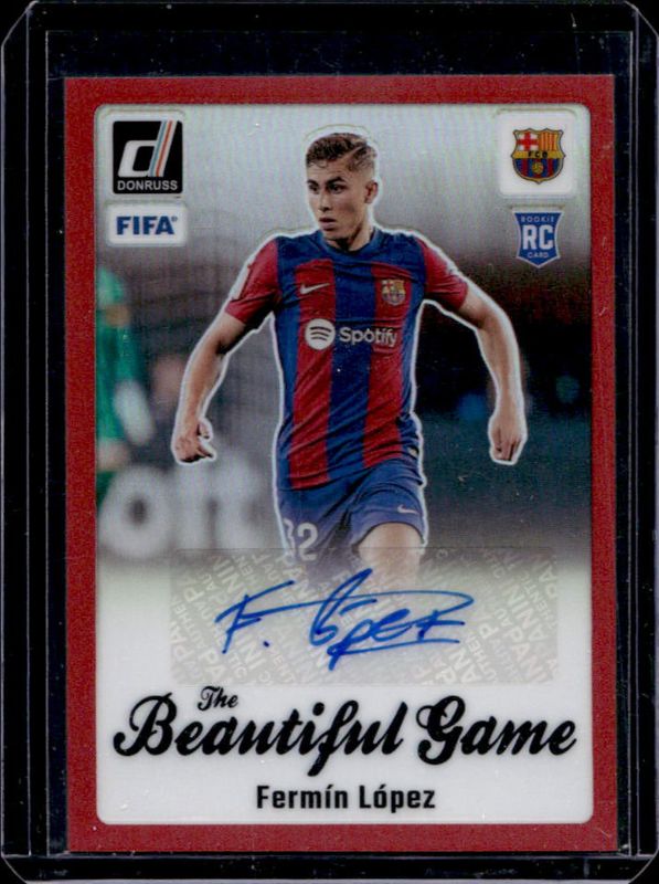 Fermin Lopez 2023 Donruss #BG-FLZ The Beautiful Game Autographs - Red Rookie RAW