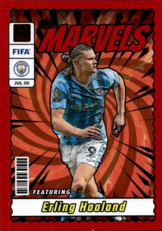 Erling Haaland 2023 Donruss #11 Net Marvels - Red RAW