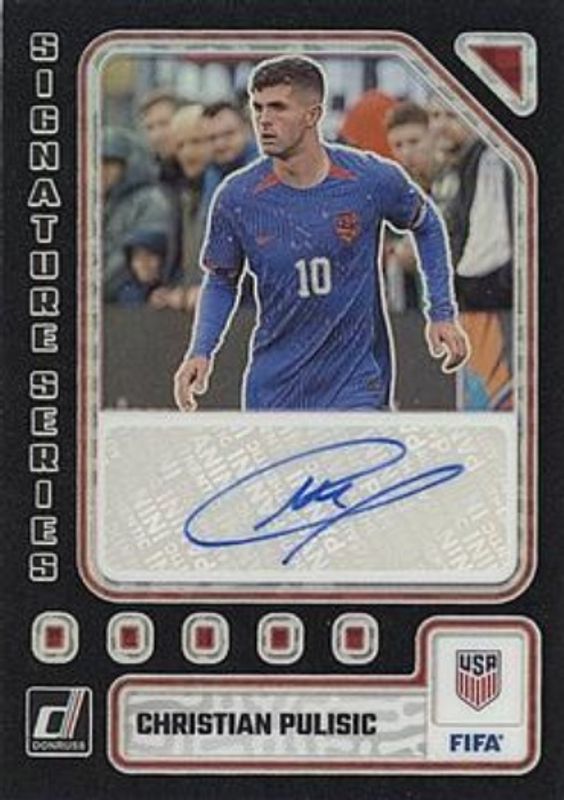 Christian Pulisic 2023 Donruss #SS-CP Signatures Series - Black /1 RAW