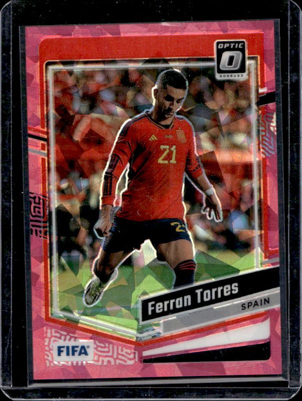 Ferran Torres 2023 Donruss #57 Optic - Pink Ice /25 RAW