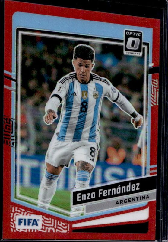 Enzo Fernandez 2023 Donruss #4 Optic - Red /299 RAW