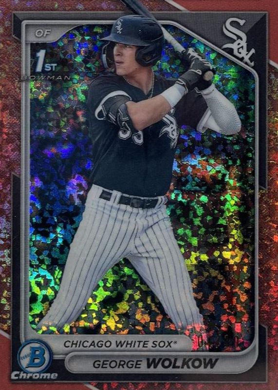 George Wolkow 2024 Bowman #BCP-144 Chrome Prospects - Rose Gold Mini-Diamond Refractor /10 (1st) RAW