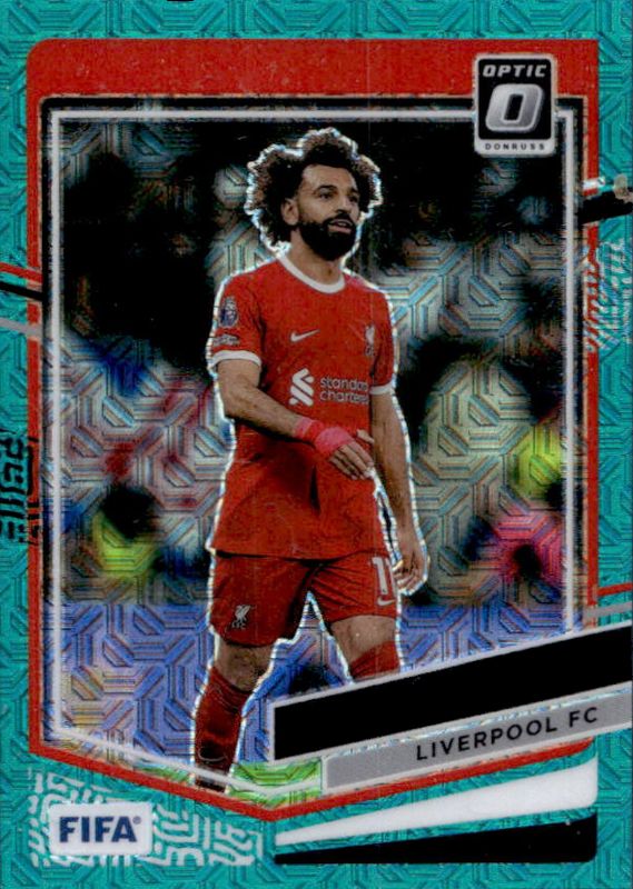Mohamed Salah 2023 Donruss #81 Optic - Teal Mojo /49 RAW